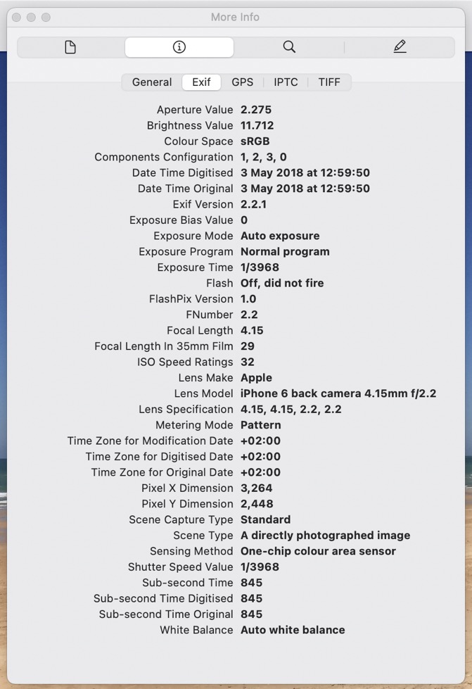 Image Inspector Exif