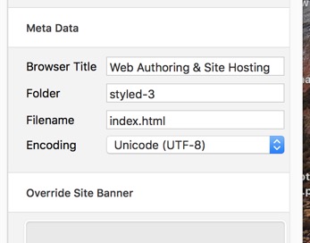 Default Folder Naming in RapidWeaver Page Inspector General Settings