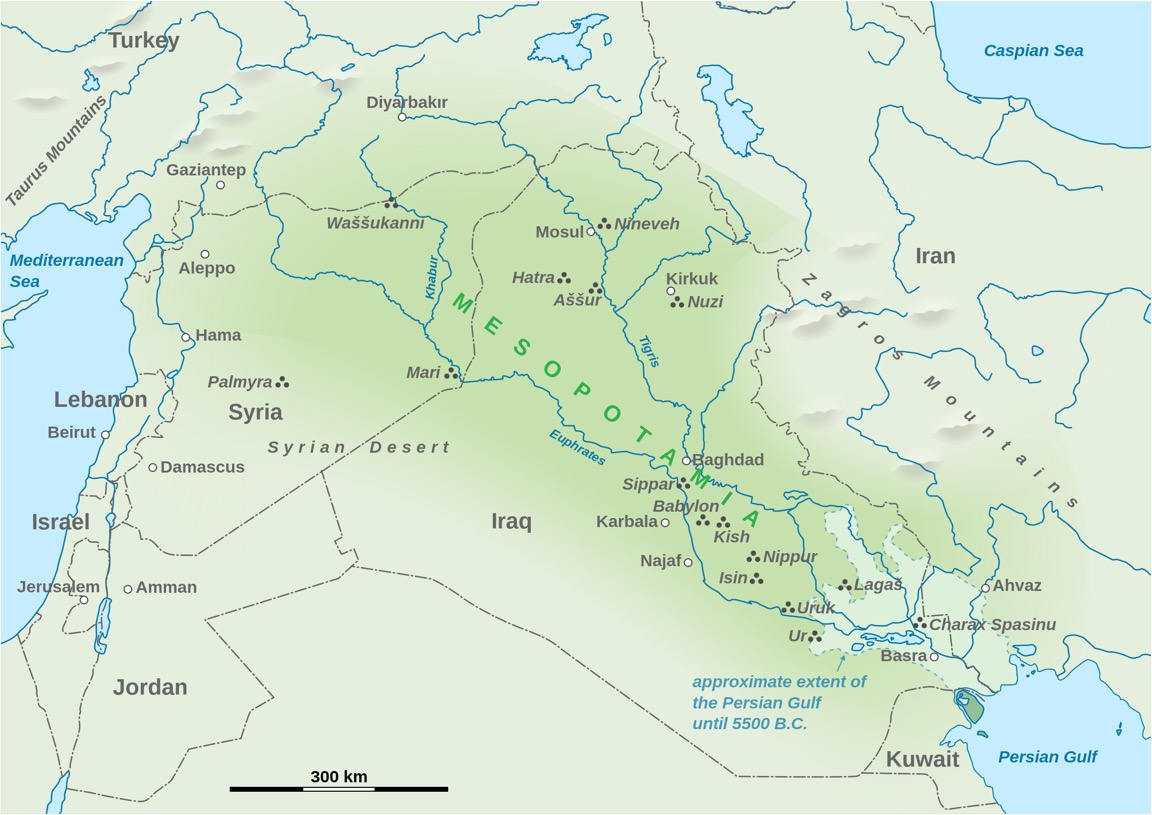 Map of Mesopotamian Civilisation